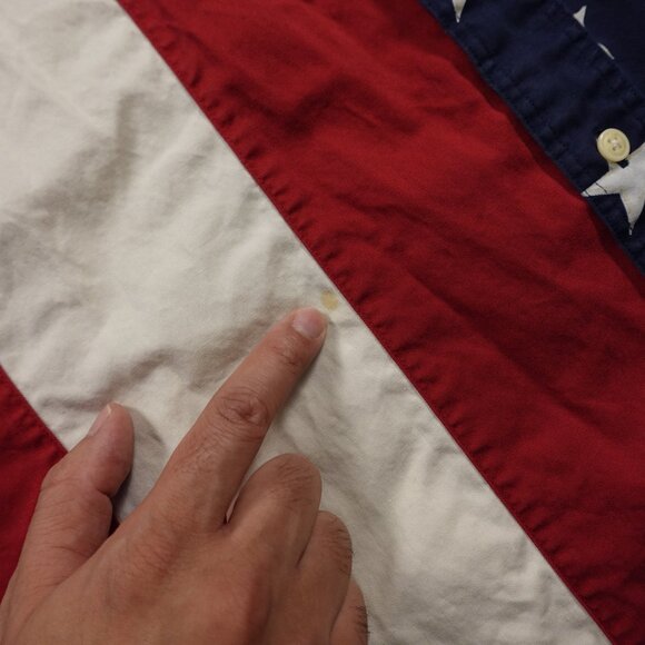 Chaps Ralph Lauren Flag Shirt Men’s Large Red White Blue Stars Stripes USA - Picture 4 of 11